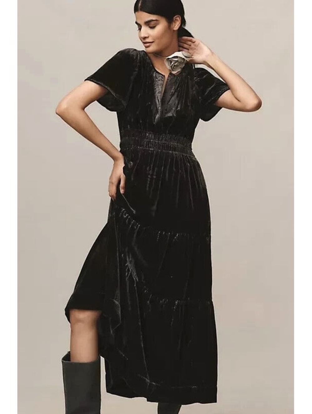 Anthropologie The Somerset Maxi Dress Velvet Edition NWT Large
